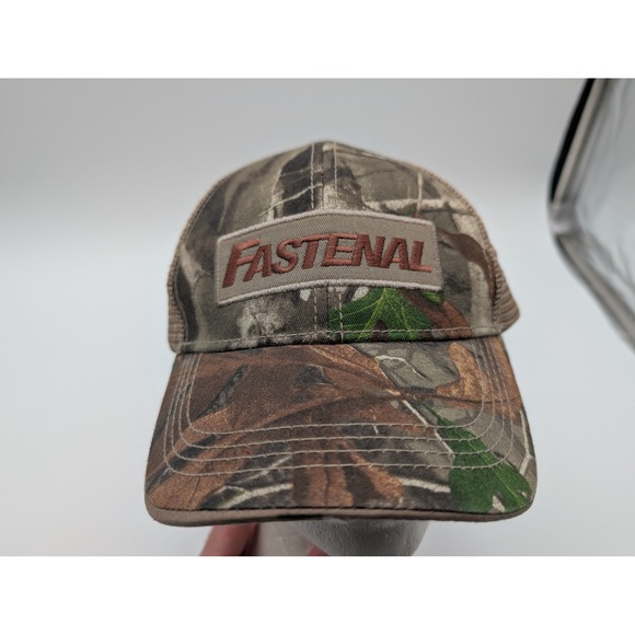 Fastenal Camo Trucker Hat Mens Mesh Snapback Baseball Cap Camouflage Brown